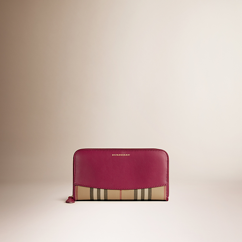 BURBERRY/博柏利Horseferry 格纹皮革全拉链钱夹 39880961