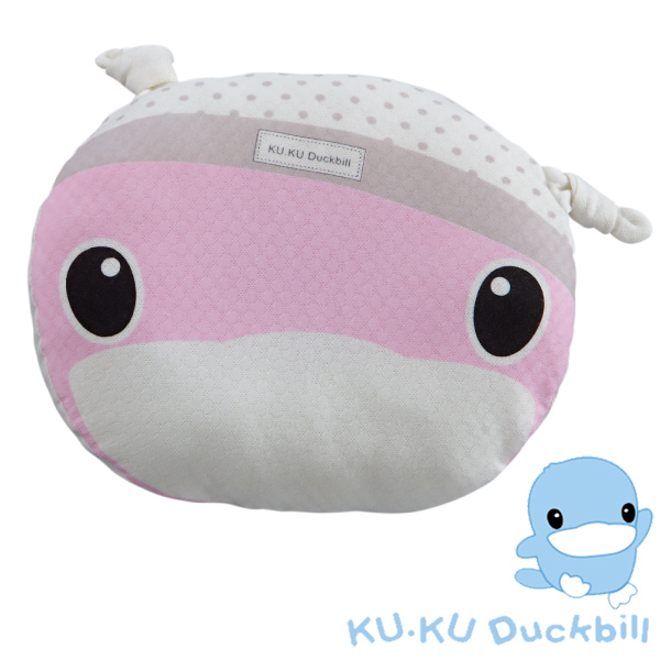 台湾官网直邮进口KU.KU酷咕鸭造型护头枕(初生适用)-粉
