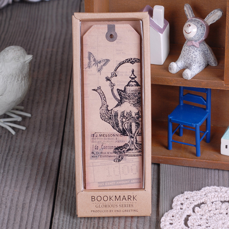 Yihenuo Korean version of stationery paper European style classical 607595 hot black retro series bookmarks 8 sets