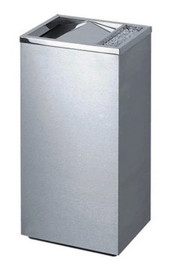 Stainless steel rectangular clamshell garbage can shake lid style thickened garbage bin with tobacco cylinder hotel tobacco ash peel barrel
