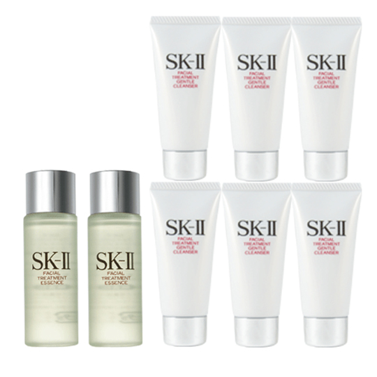 SK-II青春活肤洁面组(青春露30mlx2+洁面乳20gx6台湾官网直邮进口