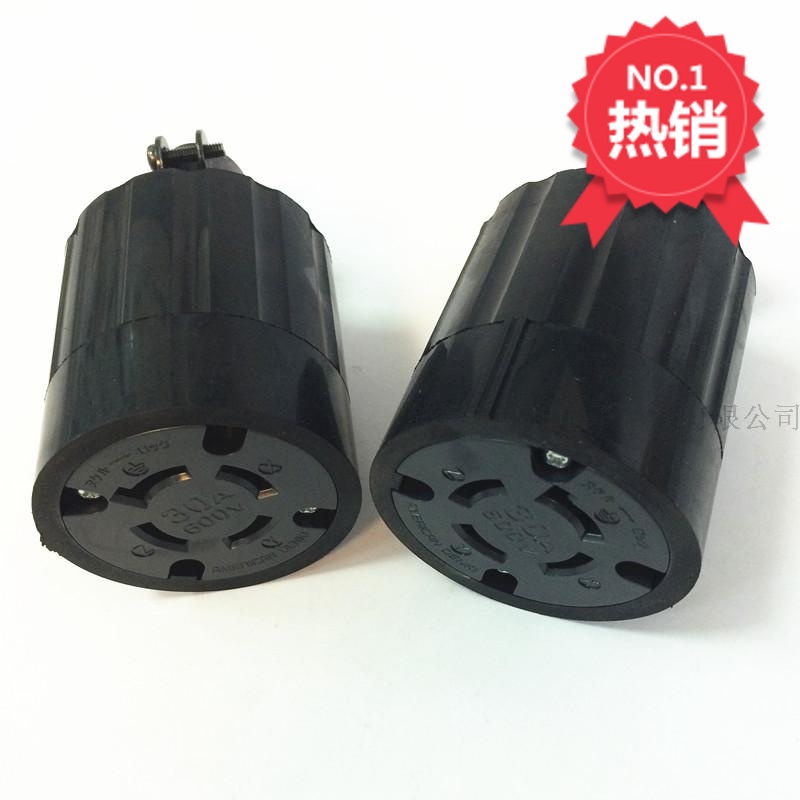 AMERICAN DENKI AMERICAN MOTOR 4364R WATERPROOF ANTI-DROP CONCEALED INDUSTRIAL SOCKET 30A 600V