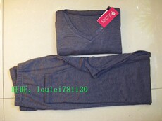 Комплект нижней одежды 外贸发热纤维男色拉*姆保暖内衣情侣套装低v领莫代尔打底秋衣秋裤