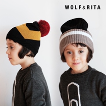 wolf and rita baby boy girl baby turned over dome hair line hat children autumn winter knit hat