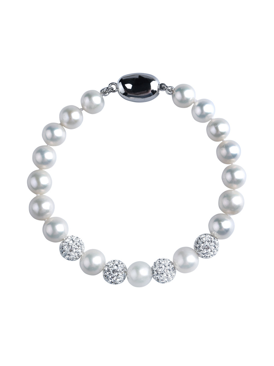 PEARLONA|正圆强光8-9mm淡水珍珠素缕手链