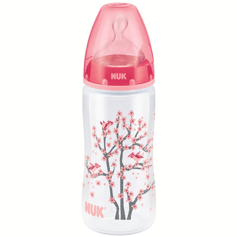 德国NUK宝宝宽口pp彩色奶瓶新生儿硅胶仿真奶嘴婴儿奶瓶300ml