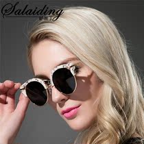 Sunglasses for women 2021 personality polarized glasses Arrow tide round face driver mirror retro large frame round driving mirror