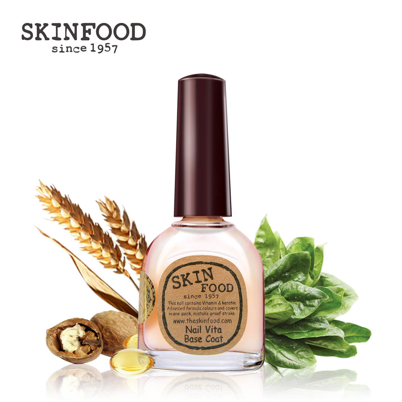 SkinFood思亲肤 维生素底层护甲油营养油美甲亮油亮甲底油指甲油