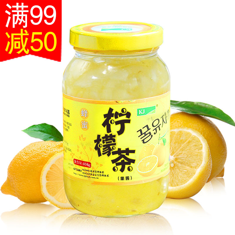 【天猫超市】韩国kj蜂蜜柠檬茶405g 柠檬片水果茶柚子茶冲饮果汁