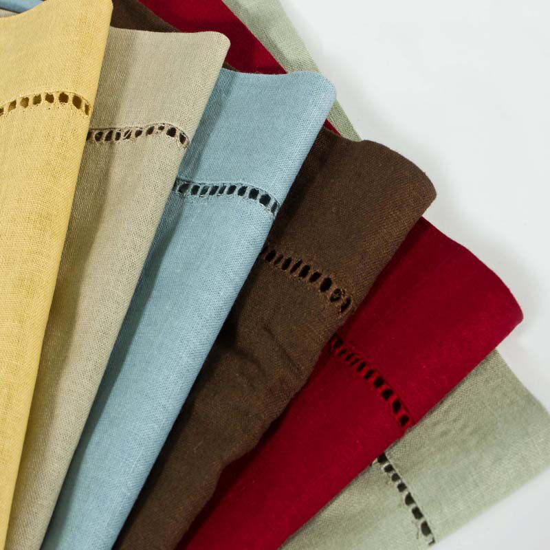 Linen tencel blend with a napkin and a hand plip.