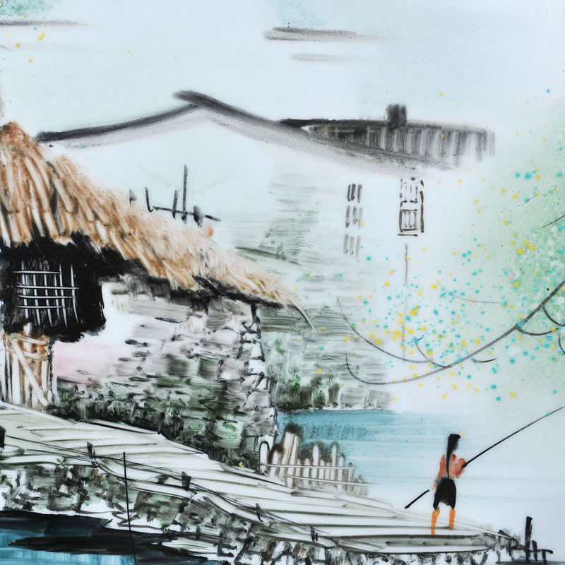 Jingdezhen ceramics Feng Huiying hand - made of morning rhyme porcelain plate painter adornment picture hanging in the sitting room is placed