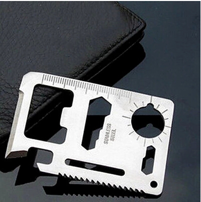 Multifunctional army blade Universal outdoor camping lifesaving portable camping knife card 11 functions Gift holster