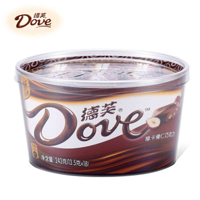 【苏宁易购】德芙摩卡榛仁巧克力碗装243g/个