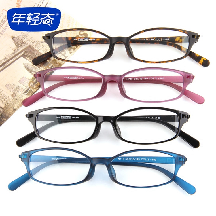 Young state ultra light TR90 old flower glasses men and women anti-blue light fashion comfort resin anti-fatigue radiation Old light