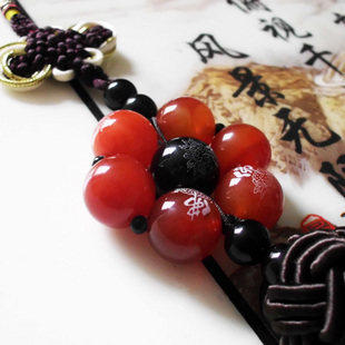 七星拱照 玛瑙佛珠七星 玛瑙六字 汽车挂饰 保平安汽车内饰 礼品