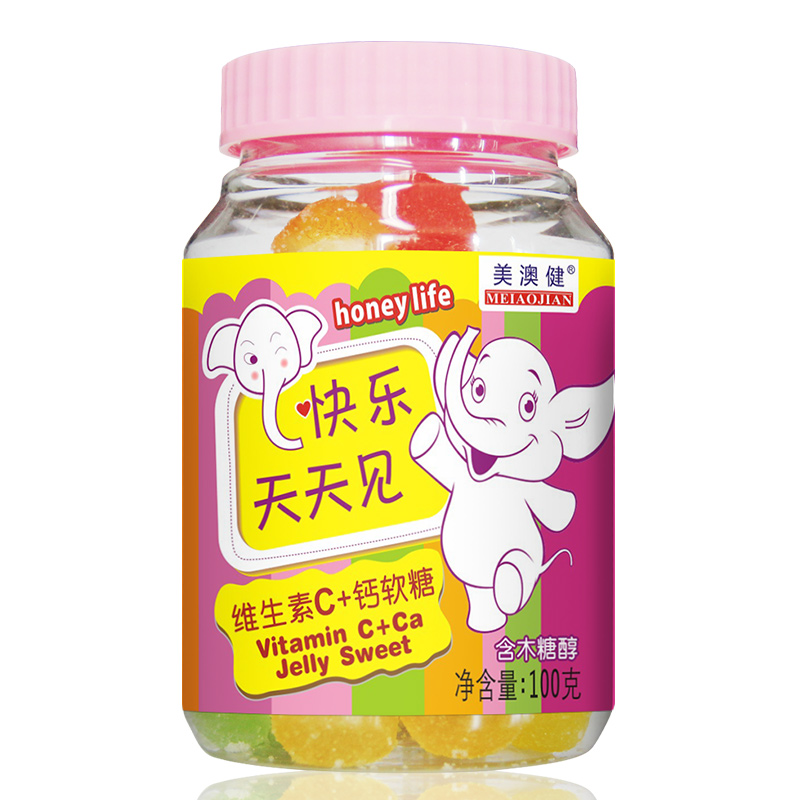 美澳健 维生素C加钙软糖100g*瓶 儿童软糖 含VC 含钙 软糖果