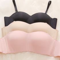 Summer with soft steel ring without shoulder strap bra cups 1 2 ½ cups womens underwear small breasts to woo ultra-thin underbra