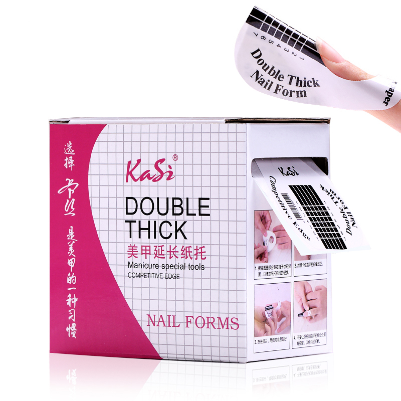 KaSi美甲光疗甲水晶甲指甲延长 马蹄形加硬抽拉式纸托工具500片装