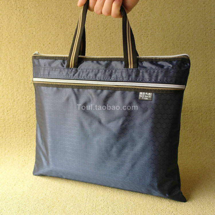 Laced kit Canvas Oxford Cloth Meeting Containing Documents Archive Bag Briefcase Handbag three-dimensional double layer A4