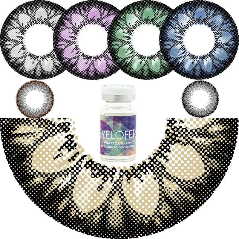EYELOFER艾洛妃 美人目花界美瞳彩色隐形眼镜年抛大直径一片装JA