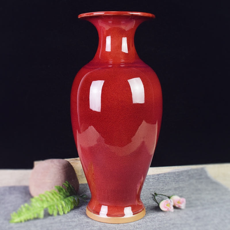 高良】中国美術 星神釣瓷 鈞窯 窯変紅釉雙獣耳