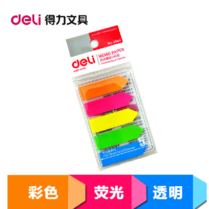 Able 9064 FLUORESCENT FILM INSTRUCTIONS LABEL NOTE STICKER 5 COLOR FLUORESCENT INDICATION STICK CLASSIFICATION INDEX TAG ARROW STICKER