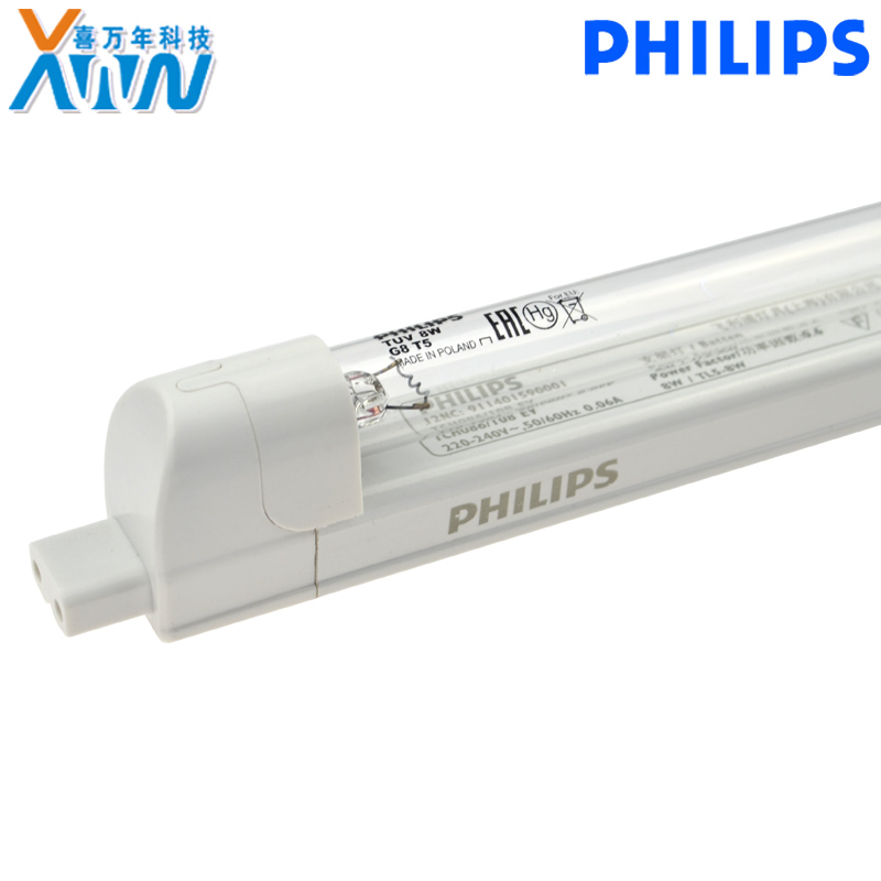 特价飞利浦紫外线杀菌灯PHILIPS T5 TUV 8W消毒柜净化灯管配支架