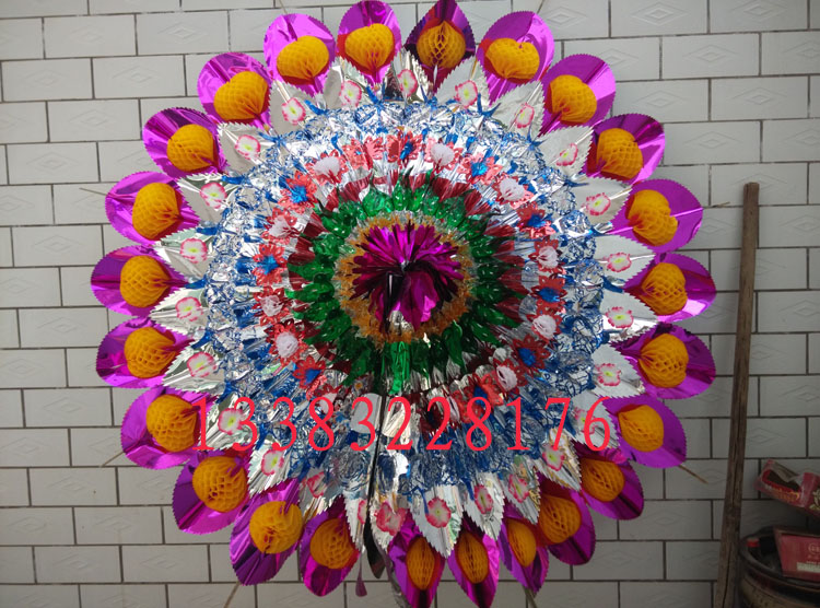 Funeral sacrifice simulation of bright wreath 1 8 m folding with umbrella frame frame ash carton paper products wholesale