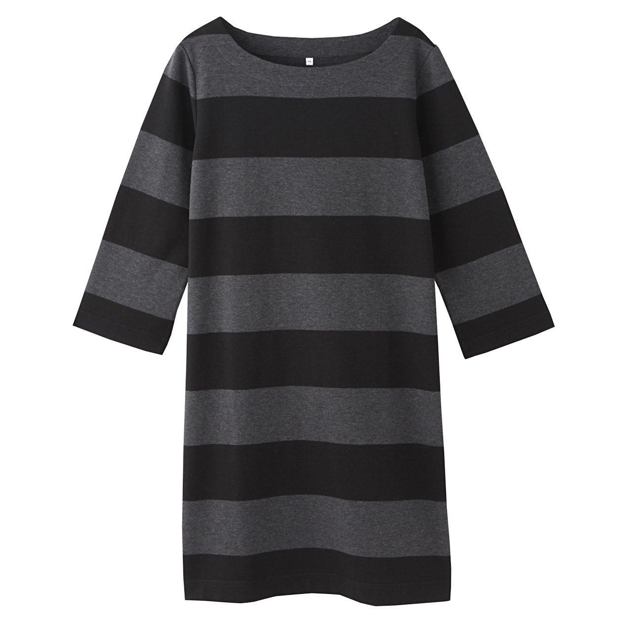 无印良品MUJI 女式 棉混弹力条纹连衣裙
