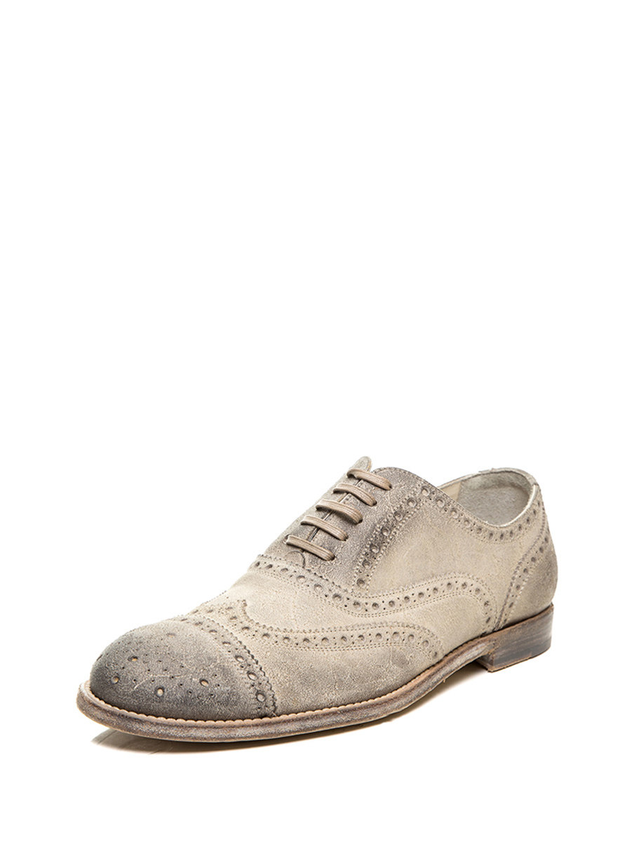 Dolce&Gabbana 驼色做旧雕花镂空牛津鞋