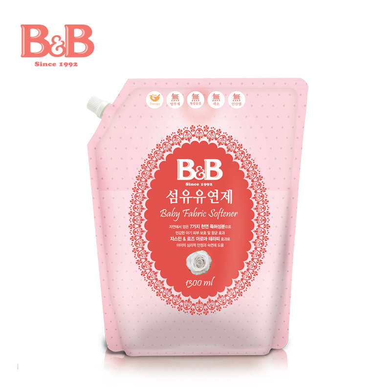 【天猫超市】韩国进口B&B/保宁婴儿柔顺剂纤维柔顺剂袋装1300ml