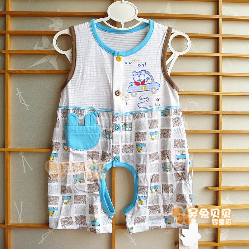 Special prices Gallary Rabbi baby cotton summer short sleeve crotch hatch clothes crawling clothes for boys summer dress