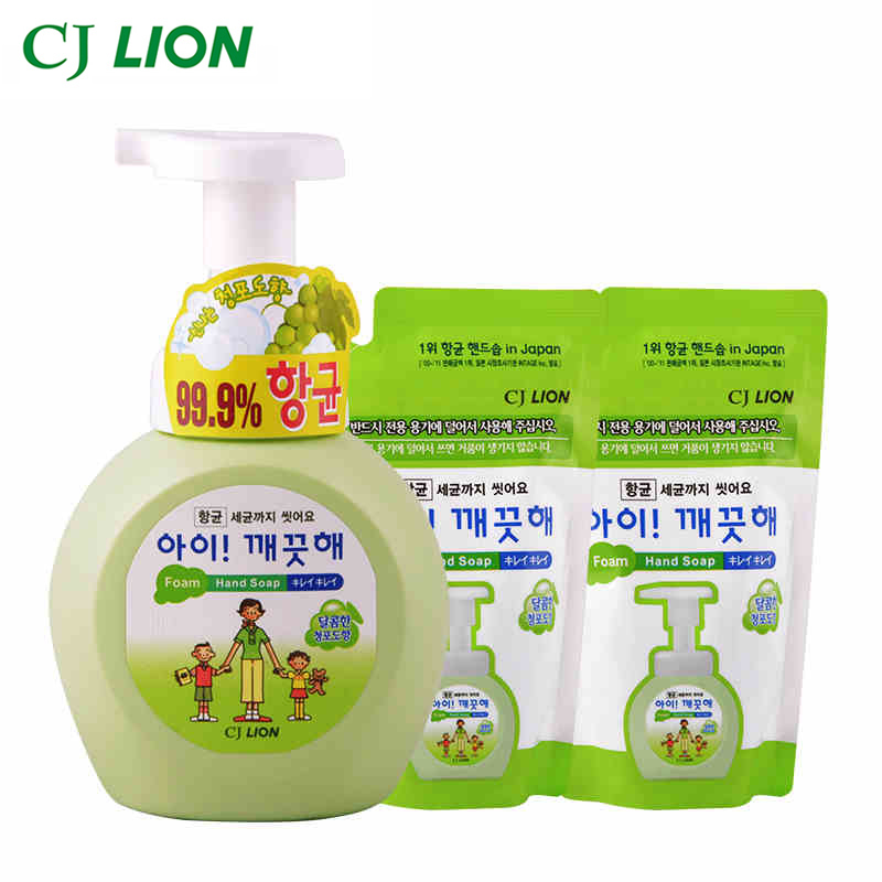 希杰狮王 爱可酷她 韩国泡沫洗手液葡萄香650ml CJLION儿童洗手液