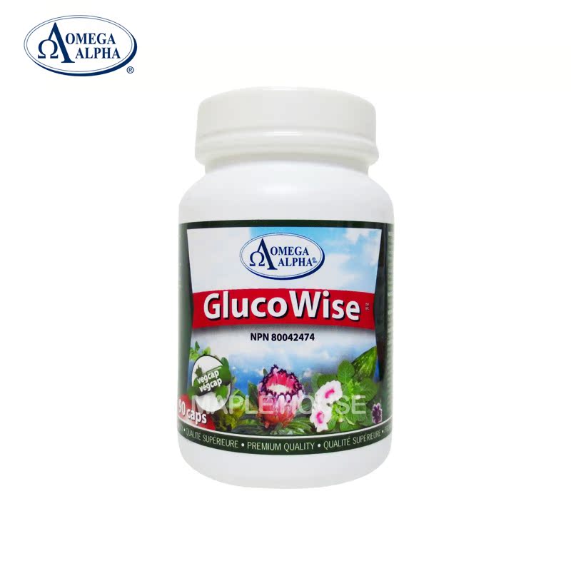 天猫国际加拿大原装Omega Alpha辅助平衡Gluco wise素食胶囊 90粒