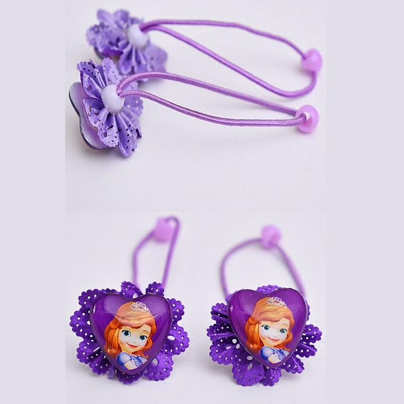 Princess Sofia love hair ring Frozen hair accessories love yarn hair ring fabric head flower children's rubber band headdress