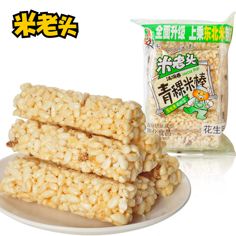 【天猫超市】米老头青稞米棒花生味150g米通米花糖米果膨化零食品