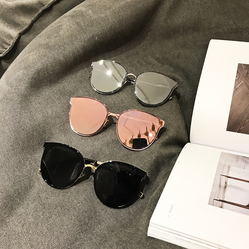2022 handsome cool black round sunglasses mercury mirror pink sunglasses atmospheric fashion personality wave male and female glasses