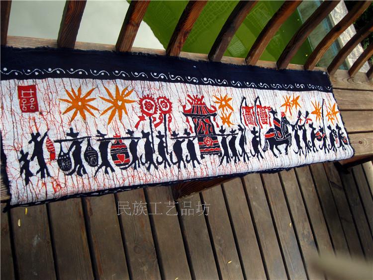 Wax Dyeing Monolayer Wall-mounted Painting Creative Decoration Painting Cloth Painting Guizhou Batik Technique Pumping Elephant Painting Mouse To Marry Pro