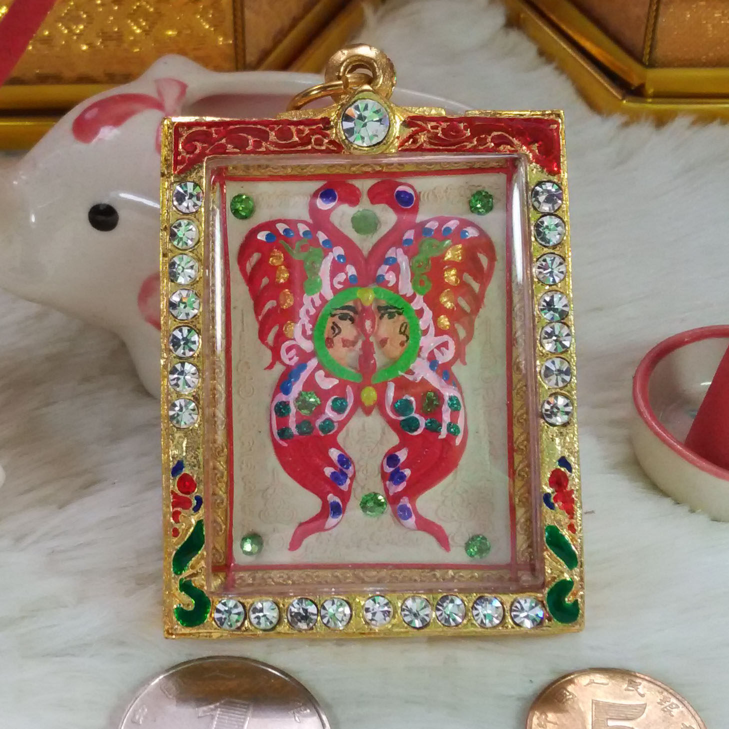 Thai Orthodox Temple Antique Butterfly Buddha Cuban Giesna maestro 2550 Prefect to make a four-sided Buddhist version of butterfly