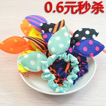 Korean Version Rabbit Ears Hair Ring Head Rope Rubber Fascia Korea Zhair Hair Head Flower Hair Accessories Hair Rope Small Ornaments