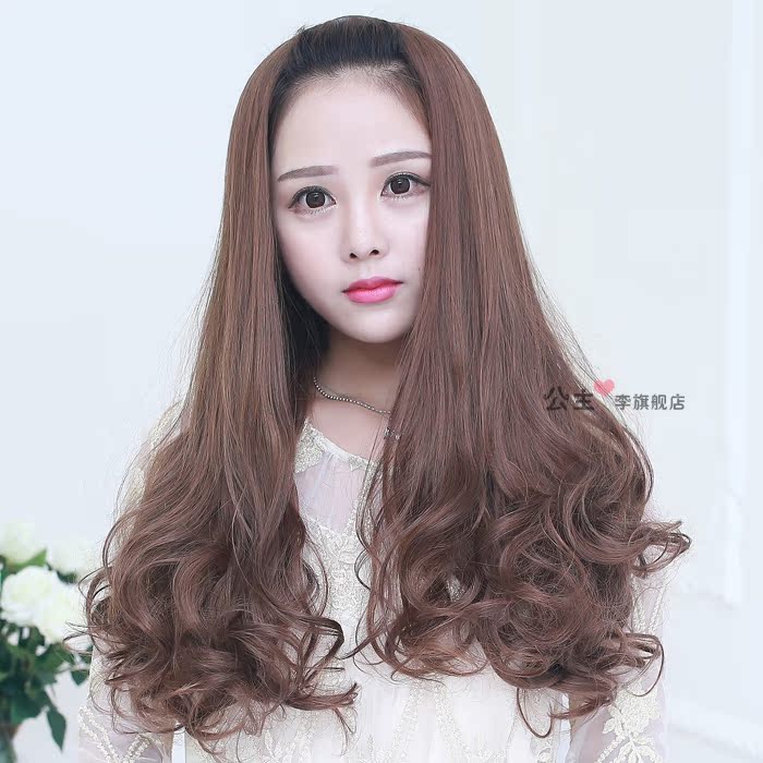 2015新款半头套假发 女士 半头假发中长卷发 蓬松大波浪逼真发型