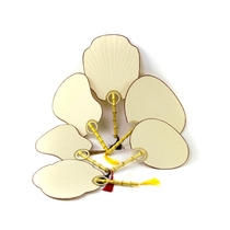 Hand-painted blank Antique Rice Paper Group fan Palace fan retro Zen Chinese bamboo hand-painted fan Japanese Group fan banana fan