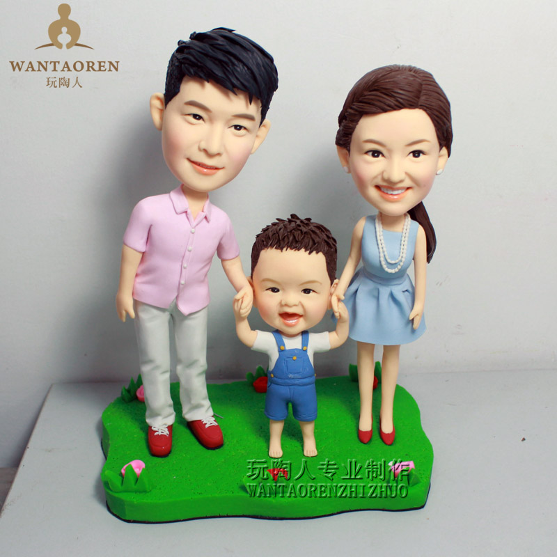 Cute family of live-action paparazzi clay statue wax like DIY Soft Tao people occasionally customize commemorative creative gifts