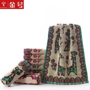 Vàng số bông khăn nhỏ bông con jacquard khăn phim hoạt hình con hươu cao cổ mềm và thấm dày đặc thuận tiện 6 cài đặt - Khăn tắm / áo choàng tắm