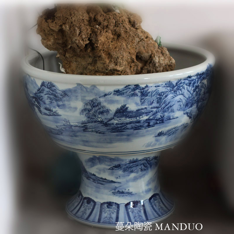 Jingdezhen high rockery tanks around 80-85 feet in diameter with porcelain porcelain porcelain lotus cylinder
