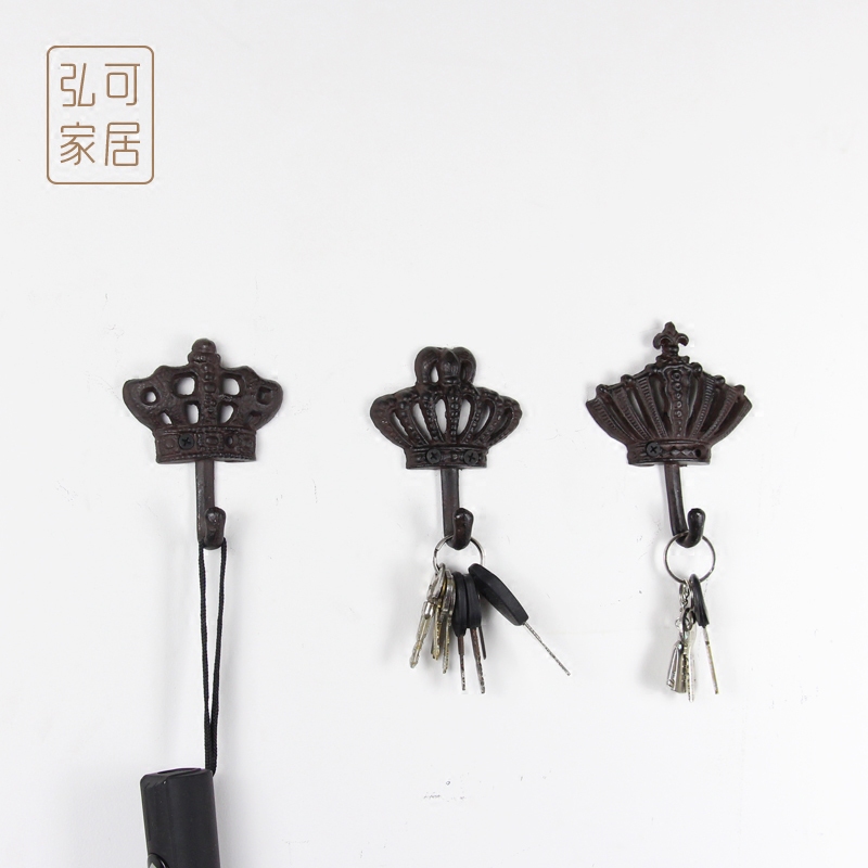 American cast iron clothing rack decorative hook Personality creative girl home entrance row hook Wall hanging coat hook clearance