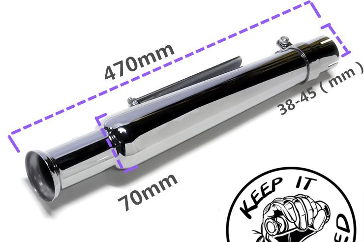 Retro motorcycle modified Japan Taiwan bell mouth straight mute electroplating exhaust pipe Harley SR stick Wang Xinyuan