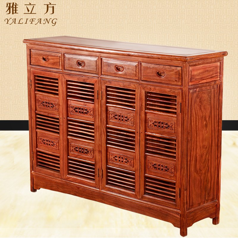 雅立方红木家具四门鞋柜YLF/81
