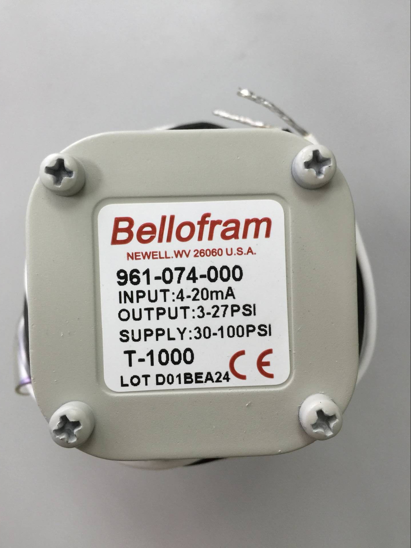 Domestic Allen T1000 type electrical converter proportional valve 961-075-000 (40-210KPa)
