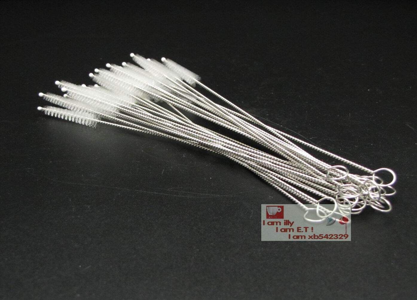 Straw type stainless steel coffee spoon brush Refined straw brush Straw special brush Straw spoon brush Ultra-fine brush